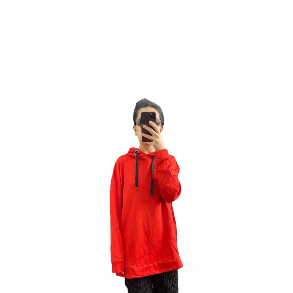 ZARA Red Oversized Hoodie Size S - Picture 5 of 14